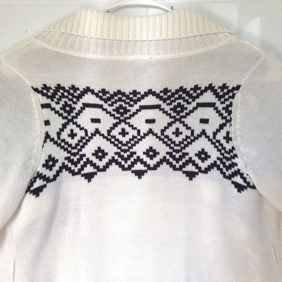 Lane Bryant plus size 18/20 W open front Geometric cardigan 3/4 sleeve ivory Wht - Picture 14 of 15